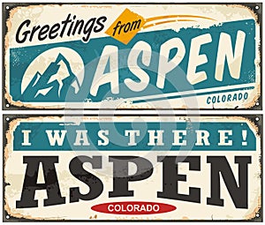 Aspen Colorado retro metal sign
