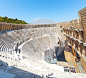 aspendos and broken in turkey europe the old theatre abstrac