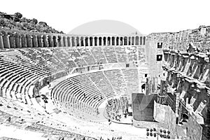 aspendos and broken in turkey europe the old theatre abstrac
