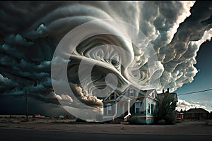 Asperatus clouds over the house