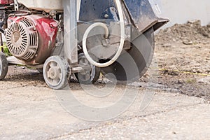 Asphalt cutter on construction site - floor cutter