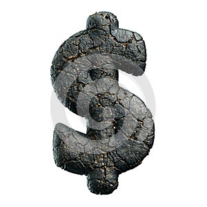 asphalt dollar currency sign - Business 3d tarmac symbol - Suitable for road, transport or highway related subjects