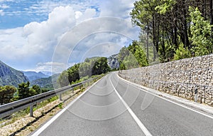 Asphalt highway in a sunny day.