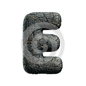 asphalt letter E - Capital 3d tarmac font - suitable for road, transport or highway related subjects