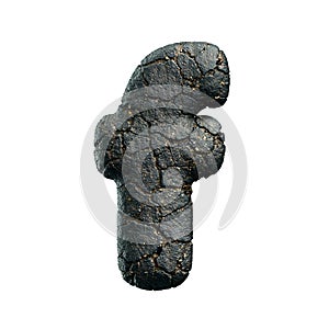 asphalt letter F - Small 3d tarmac font - Suitable for road, transport or highway related subjects