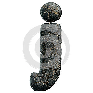 asphalt letter J - Lowercase 3d tarmac font - Suitable for road, transport or highway related subjects