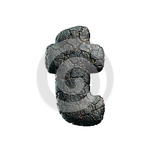 asphalt letter T - Lower-case 3d tarmac font - Suitable for road, transport or highway related subjects