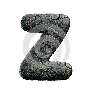 asphalt letter Z - Upper-case 3d tarmac font - suitable for road, transport or highway related subjects