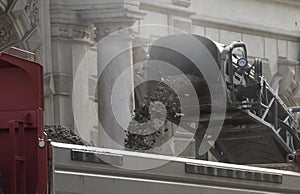 Asphalt milling machine in road construction