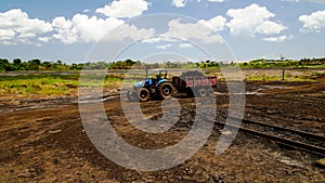 Asphalt mining in the Pitch Lake, La Brea in Trinidad and Tobago photo