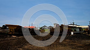 Asphalt mining in the Pitch Lake, La Brea, Trinidad and Tobago photo