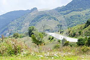 Asphalt mountain road