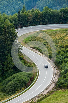 Asphalt mountain road in Slovakia