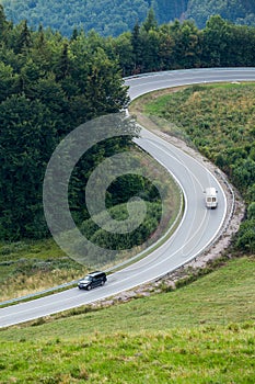 Asphalt mountain road in SLovakia