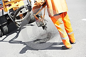 Asphalt patching roadworks