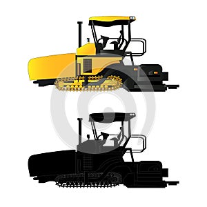 Asphalt paver, vector illustration