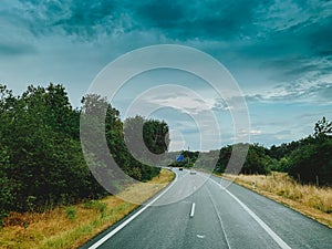 Asphalt road and beautiful nature landscape