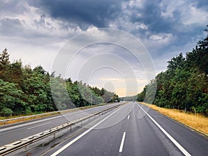 Asphalt road and beautiful nature landscape