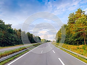 Asphalt road and beautiful nature landscape