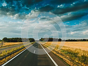 Asphalt road and beautiful nature landscape