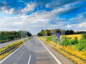 Asphalt road and beautiful nature landscape