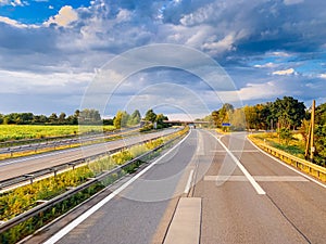 Asphalt road and beautiful nature landscape