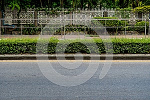 Asphalt road with concrete curb