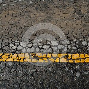 Asphalt road crack