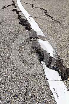 Asphalt road crack