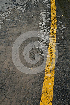 Asphalt road crack surface