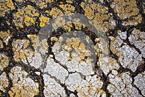 Asphalt road crack texture background