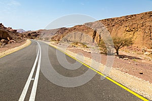 Asphalt road desert.