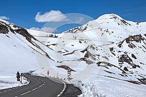 Asphalt road on Grossglockner Pass in Austria