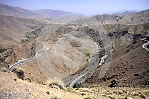 Asphalt road in the mountains of the High Atlas, Morocco