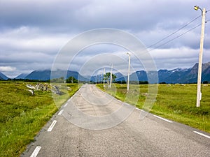 Asphalt road in the mountains of Norway