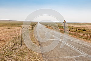 Asphalt road in steppe, Inner Mongolia