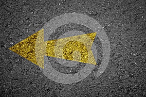 Asphalt Road texture with Arrow Yellow Strip