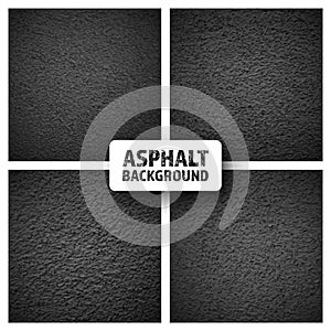 Asphalt road texture, concrete highway surface. Pattern with grainy structure, grunge stone background. Vector