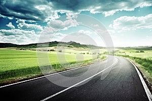 Asphalt road in Tuscany