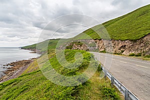 Asphalt road at wild atlantic way in ireland