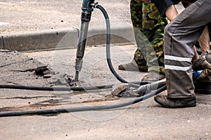 Asphalt road works