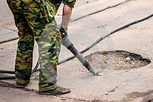 Asphalt road works