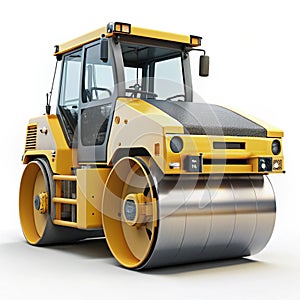 Asphalt roller isolated on white background