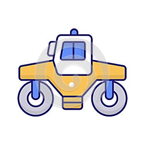 Asphalt Roller vector Fill Outline icon style illustration. EPS 10 file