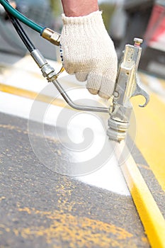 Asphalt surface marking works