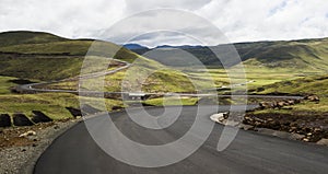 Asphalt tar road in Lesotho photo