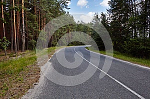 Asphalt twisty suburban road