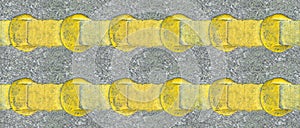 Asphalt yellow road lines photo