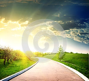 Asphalted road to the sun