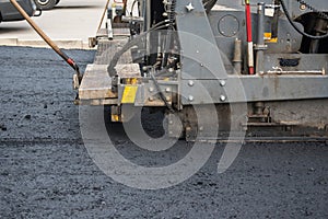 Asphalting machine during work